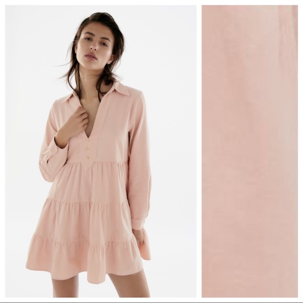 ❗️SOLD❗️Zara Babydoll Corduroy Dress Size S - Picture 1 of 8